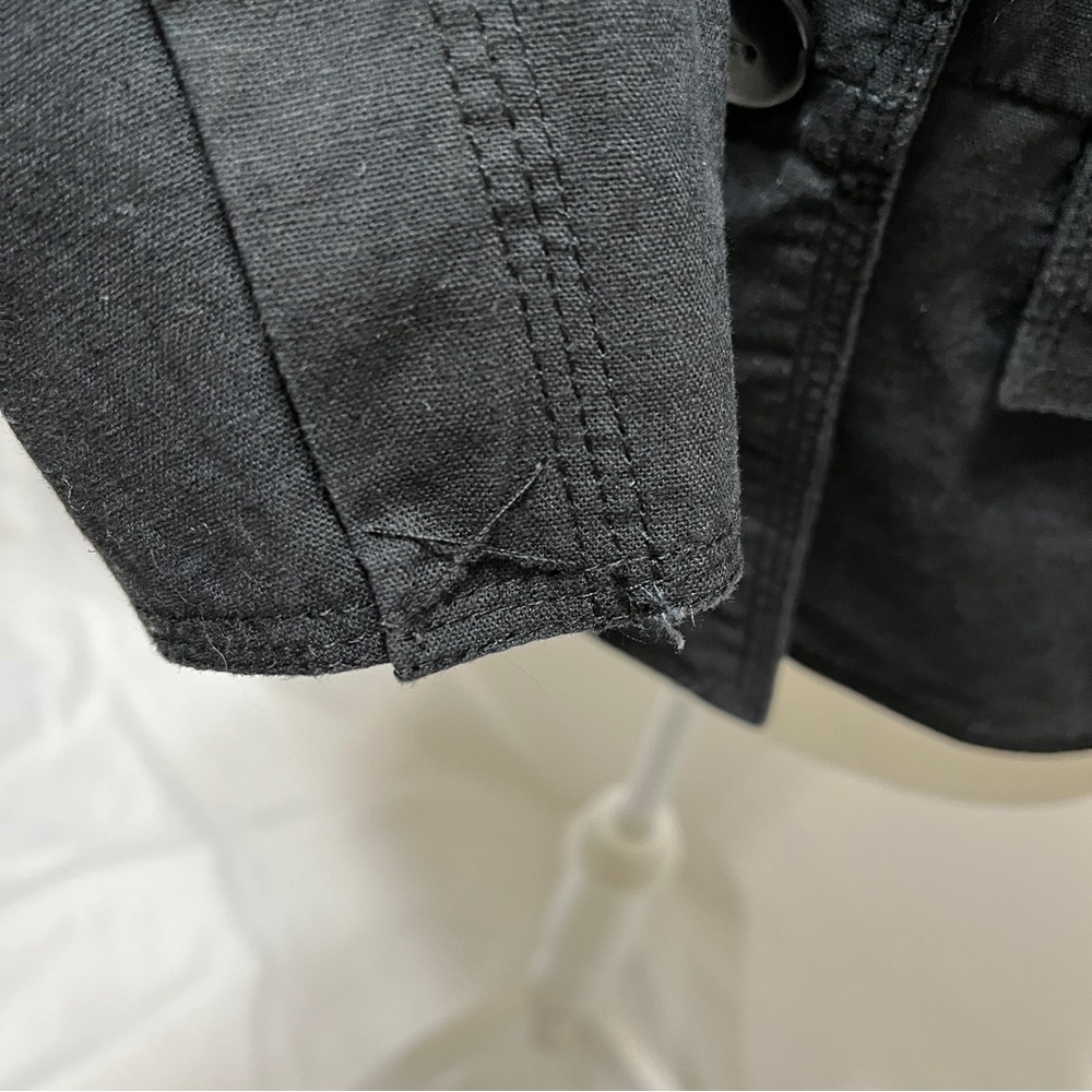 Chadwicks Linen Blend Military Style Jacket Blazer Black Size 10 - Picture 3 of 9